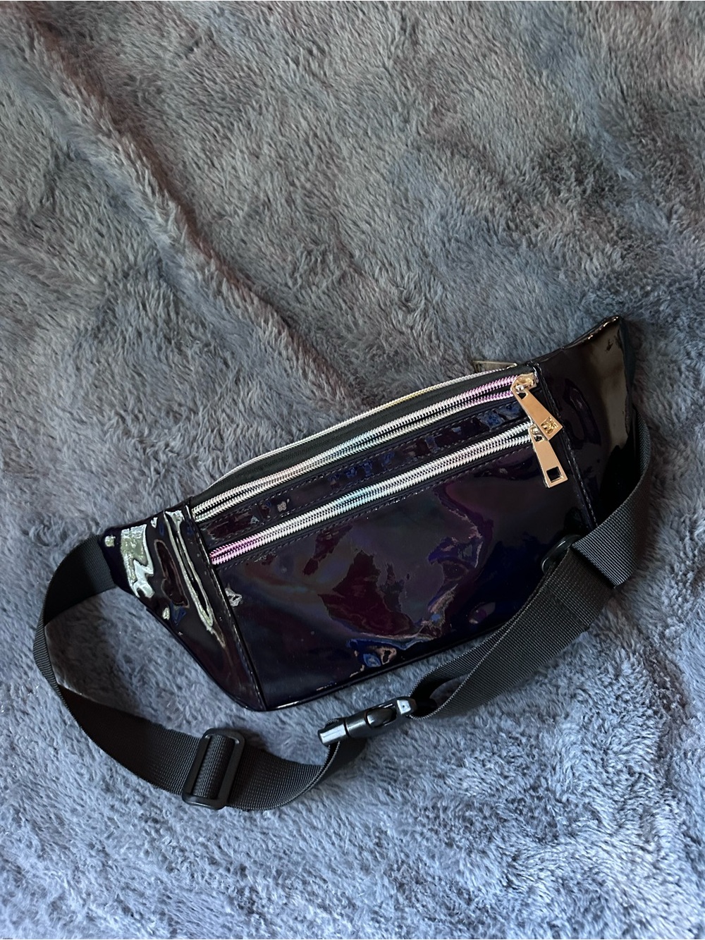 Black Holographic / Oil Slick Fanny Pack